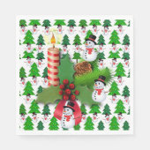 Serviette En Papier Naples en papier de Noël, Joyeux bonhomme de neige (Devant)