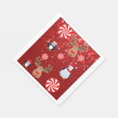 Serviette En Papier Naples en papier de Noël, Joyeux Noël, Pingouin (Coin)