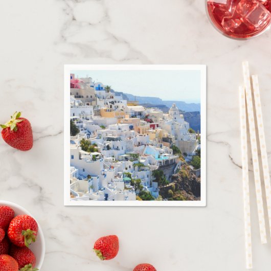 Serviette En Papier Naples en papier de Santorini Grèce (En situation)