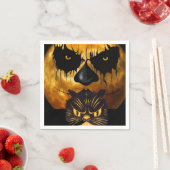 Serviette En Papier Naples en papier d'Halloween, chat noir (En situation)