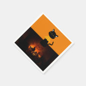 Serviette En Papier Naples en papier d'Halloween, chat noir (Coin)