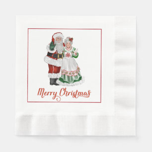 Serviette En Papier Naples en papier du Père Noël et de Mme Claus