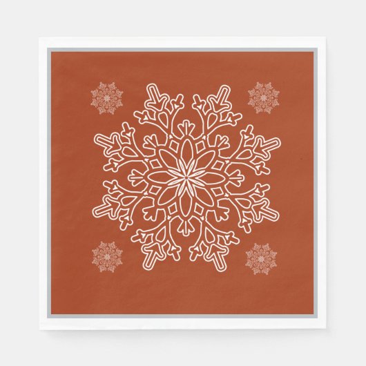 Serviette En Papier Naples en papier flocon nordique de Noël (Devant)