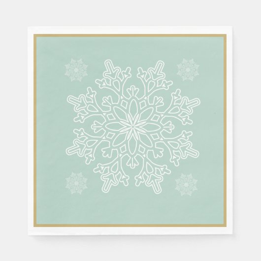 Serviette En Papier Naples en papier flocon nordique de Noël (Devant)