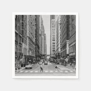 Serviette En Papier Naples en papier gris de la rue Chicago Madison