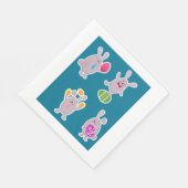 Serviette En Papier Naples en papier lapins de Pâques (Coin)
