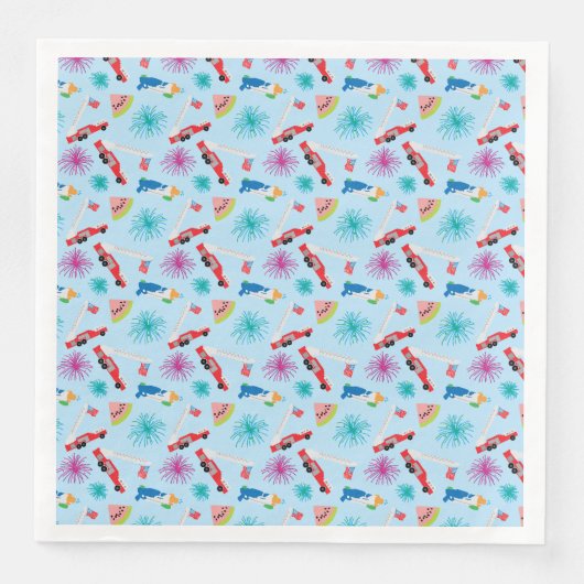 Serviette En Papier Naples en papier Nantucket 4 juillet (Devant)