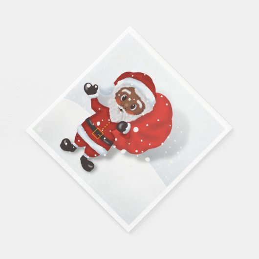 Serviette En Papier Naples en papier Père Noël noir (Coin)