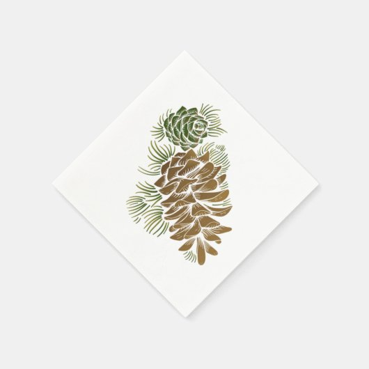 Serviette En Papier Naples en Papier Pinecone de vacances (Coin)