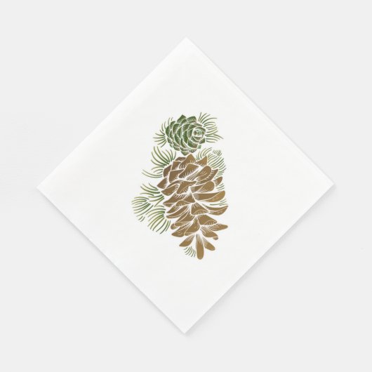 Serviette En Papier Naples en Papier Pinecone de vacances (Coin)