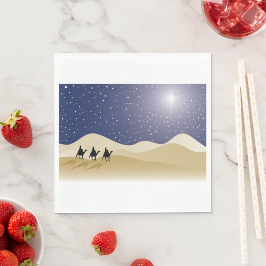 Serviette En Papier Naples en papier pour homme trois sages (En situation)