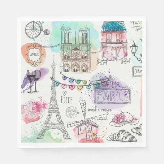 Serviette En Papier Naples en papier pour le déjeuner à Paris (Devant)