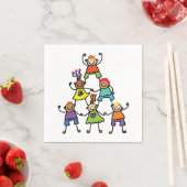 Serviette En Papier Naples en papier pyramide pour enfants (En situation)