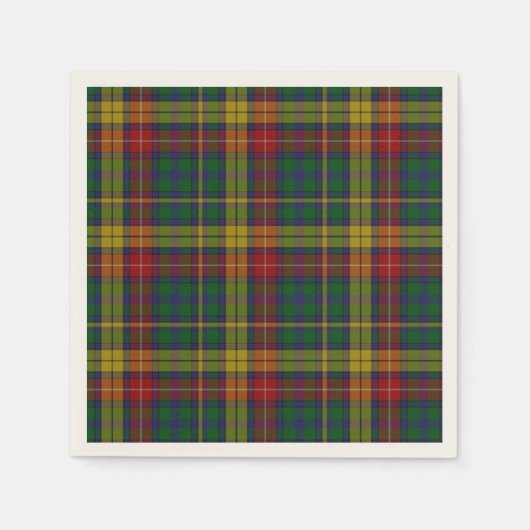 Serviette En Papier Naples en papier tartan Buchanan (Devant)