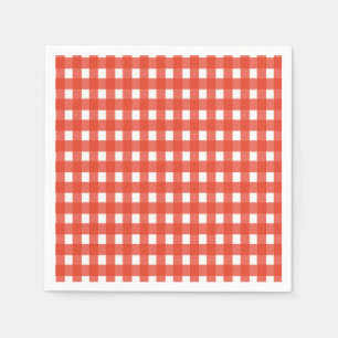 Serviette En Papier Naples En vichy rouges