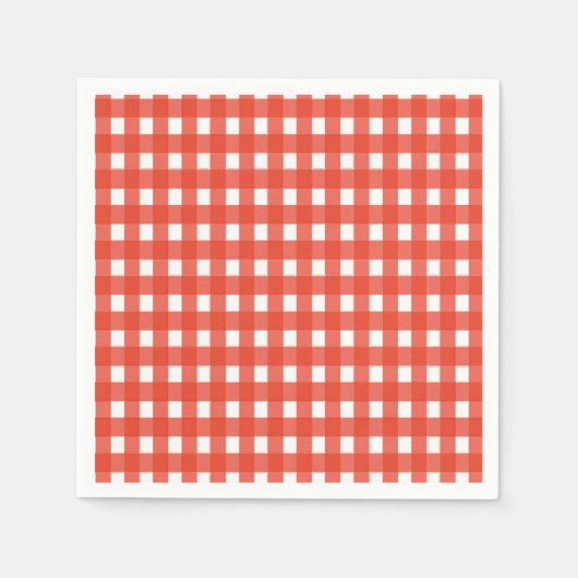 Serviette En Papier Naples En vichy rouges (Devant)