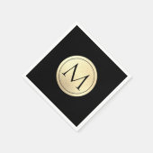 Serviette En Papier Naples Faux Gold Foil Monogram (Coin)