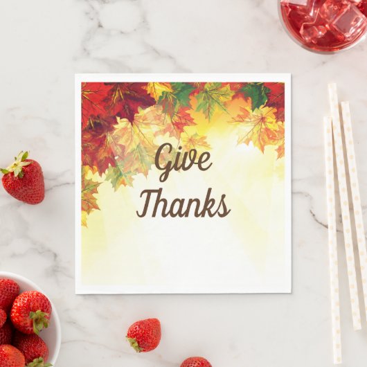 Serviette En Papier Naples Feuilles d'automne (En situation)