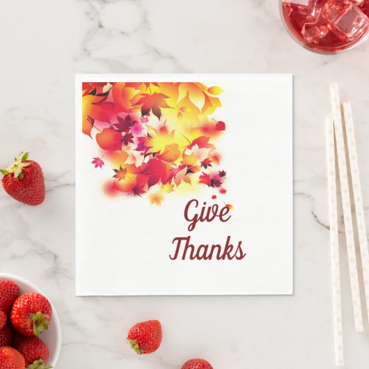 Serviette En Papier Naples Feuilles d'automne (En situation)