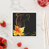 Serviette En Papier Naples Feuilles d'automne (En situation)