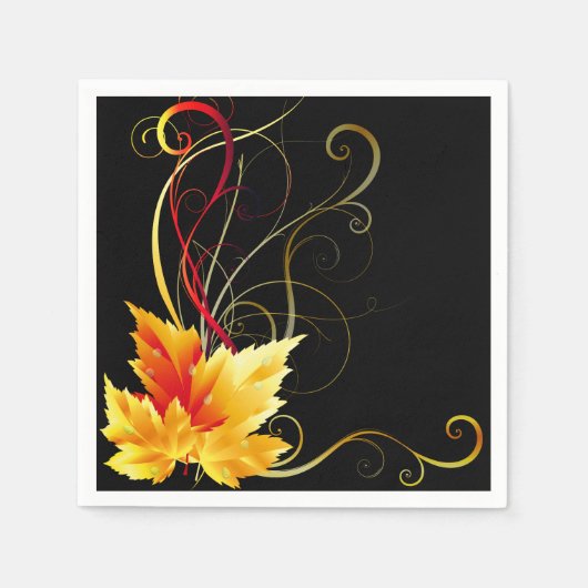 Serviette En Papier Naples Feuilles d'automne (Devant)