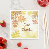 Serviette En Papier Naples Feuilles d'automne (En situation)