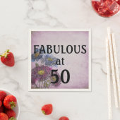 Serviette En Papier Naples Floral 50 et Fab Anniversaire (En situation)