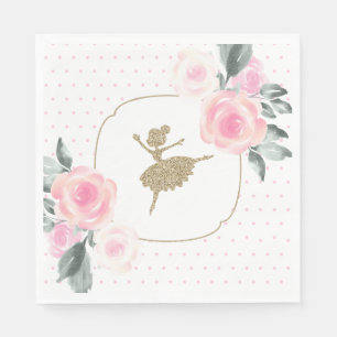 Serviette En Papier Naples Floral Ballerina Anniversaire
