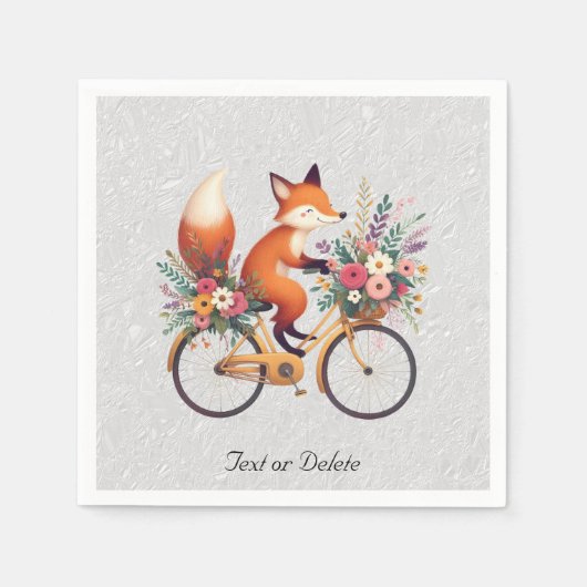 Serviette En Papier Naples Floral Bicycle Fox (Devant)
