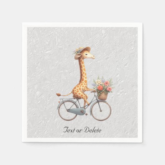 Serviette En Papier Naples Floral Bicycle Giraffe (Devant)