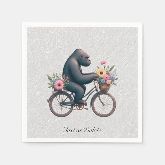 Serviette En Papier Naples Floral Bicycle Gorilla (Devant)