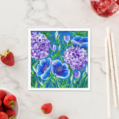 Serviette En Papier Naples florales Bellisima Hydrangea (En situation)