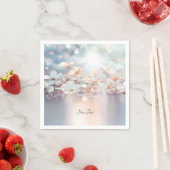 Serviette En Papier Naples florales de Pêche Blanche (En situation)