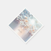 Serviette En Papier Naples florales de Pêche Blanche (Coin)