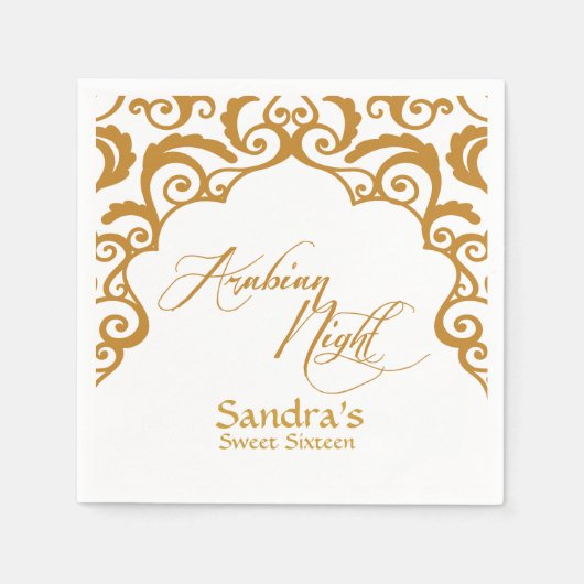 Serviette En Papier Naples Gold Arabian Nights (Devant)