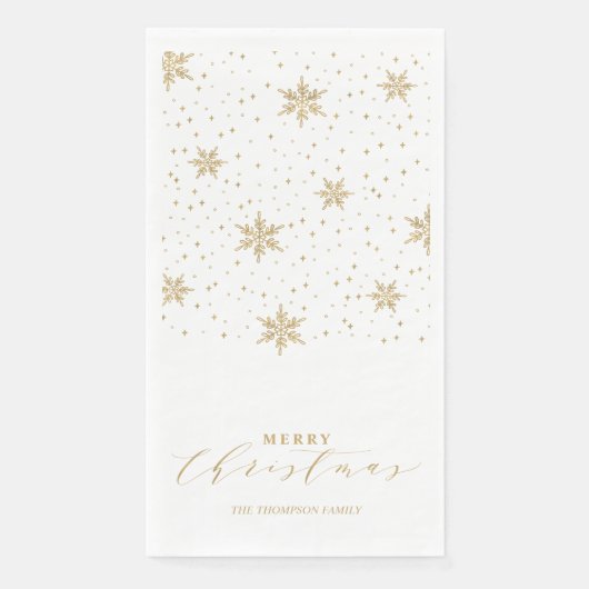 Serviette En Papier Naples Gold Modern Joyeux Noël Party (Devant)
