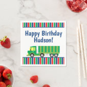 Serviette En Papier Naples Green Semi Truck Party (En situation)