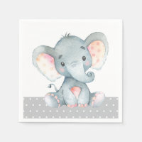 Naples gris Baby shower éléphant