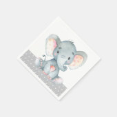 Serviette En Papier Naples gris Baby shower éléphant (Coin)