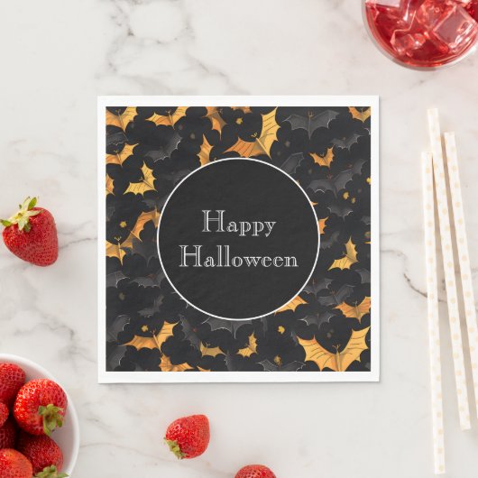 Serviette En Papier Naples Halloween Bats Papier (En situation)