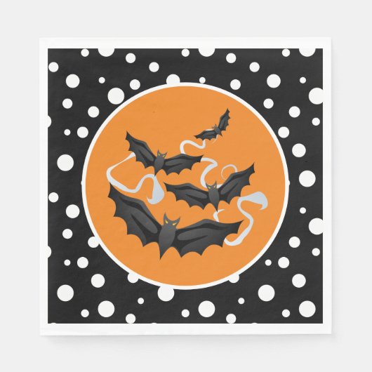 Serviette En Papier Naples Halloween Bats Papier (Devant)