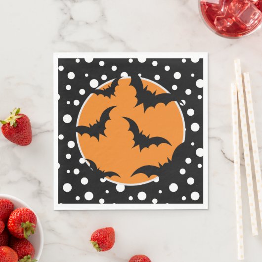 Serviette En Papier Naples Halloween Bats Papier (En situation)