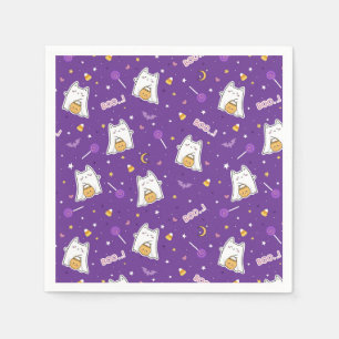 Serviette En Papier Naples Halloween Cat Ghost