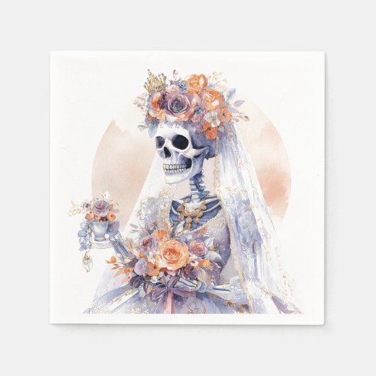 Serviette En Papier Naples Halloween Skeleton Papier (Devant)