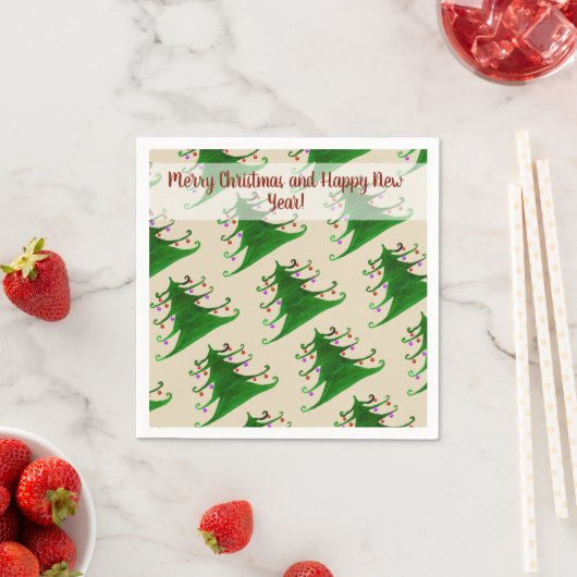 Serviette En Papier Naples Holiday Tree (En situation)