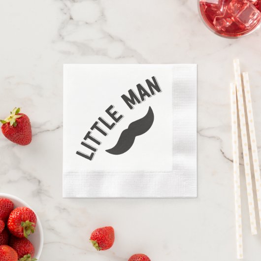 Serviette En Papier Naples Little Man Mustache Party (En situation)