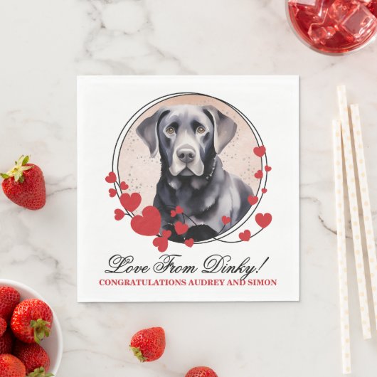 Serviette En Papier Naples Mariage Black Lab avec Chiens Photo (En situation)