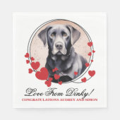 Serviette En Papier Naples Mariage Black Lab avec Chiens Photo (Devant)