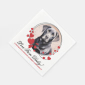 Serviette En Papier Naples Mariage Black Lab avec Chiens Photo (Coin)