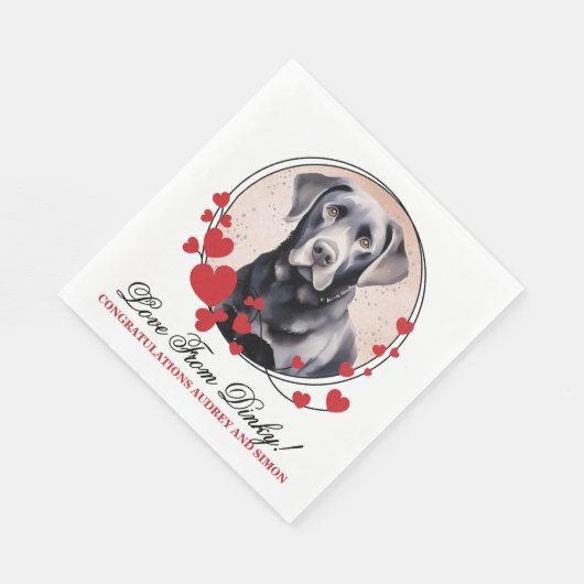 Serviette En Papier Naples Mariage Black Lab avec Chiens Photo (Coin)
